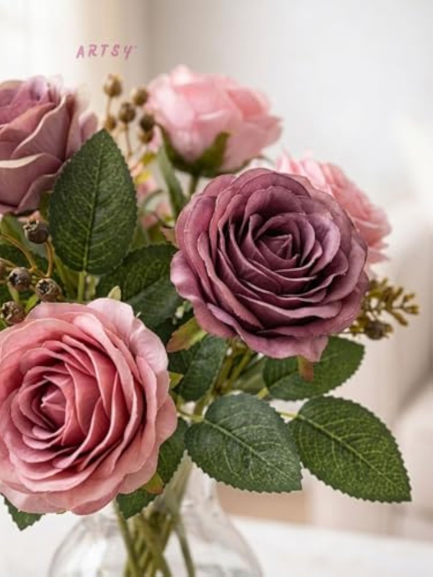 Artificial Rose Flower Bunch, Pack of 1